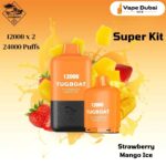 Tugboat Super Kit Strawberry Mango Ice 24000 Puffs